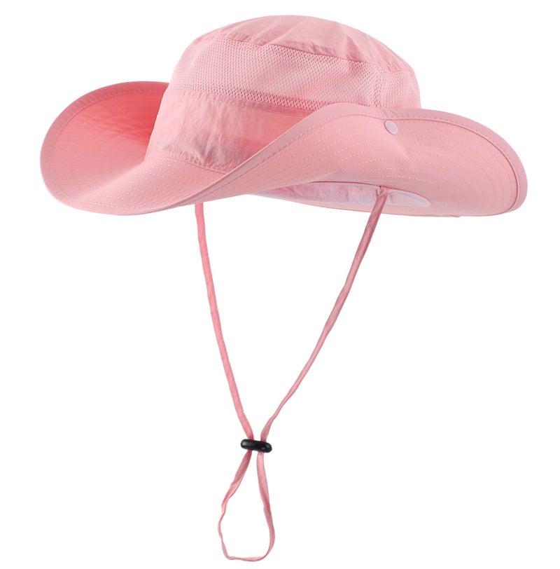 Connectyle Outdoor Mesh Sun Hat Wide Brim Sun Protection Hat Summer Fishing Hunting Hiking Gardenig Hat Pink - Image 2